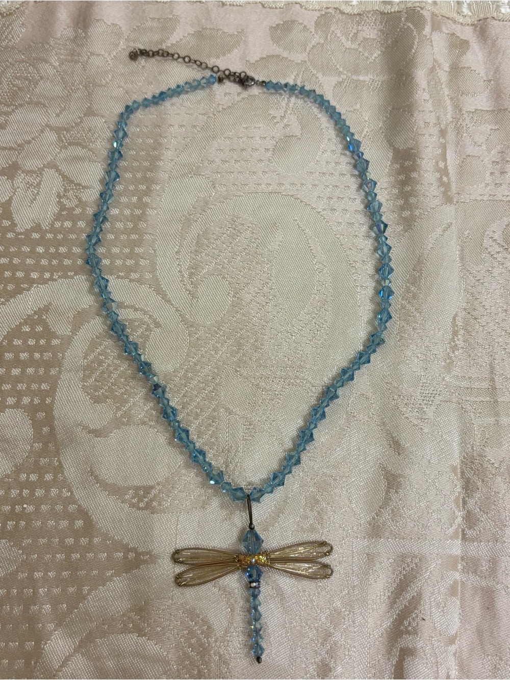 Beautiful Crystal dragonfly necklace